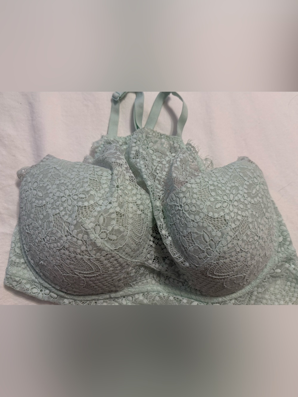 Lace Light Mint Bra racer back push up  - Women Intimates